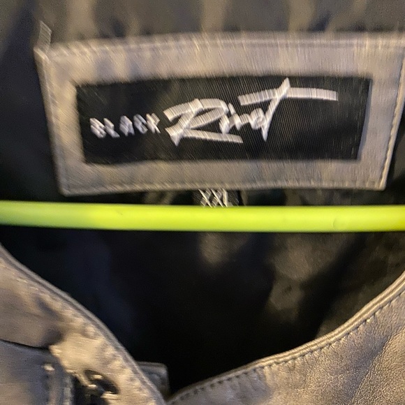 Black rivet biker jacket, XXL, GREY, brand new - Picture 3 of 3